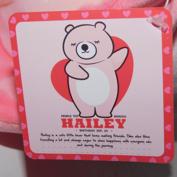 Penple Toy Miniso Life HAILEY Pink Sleeping Flower Bear 11" Stuffed Plush NEW - Picture 3 of 10